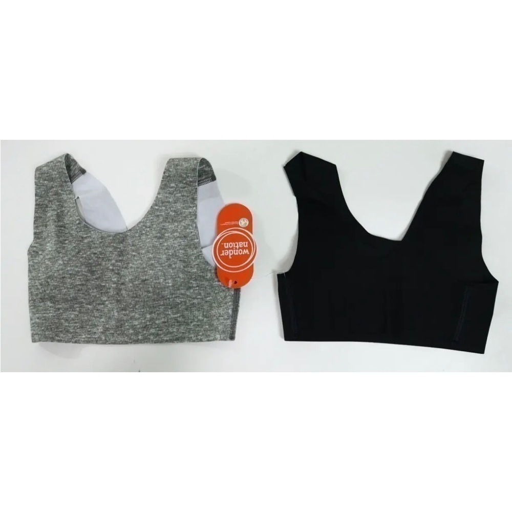 Girl's 2 Pack Wonder Nation Scoop Neck Bras, Size XS